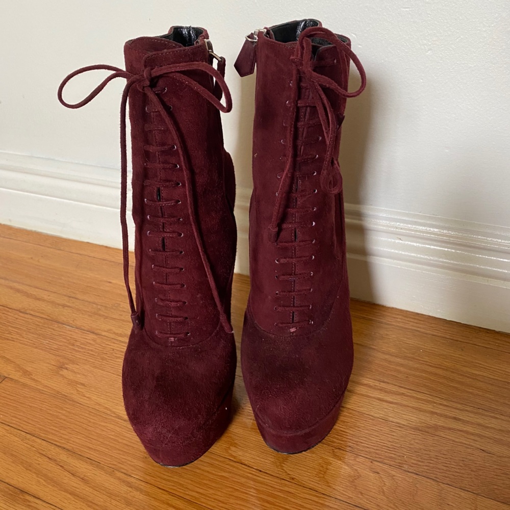 Suede Prada booties size 38